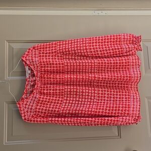 LADIES PINK LOFT TOP WITH RED HEARTS